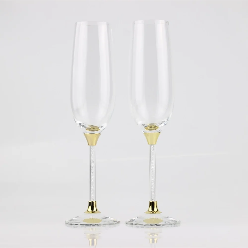 250 мл золотые хрустальные свадебные очки персонализированные бокалы для вина