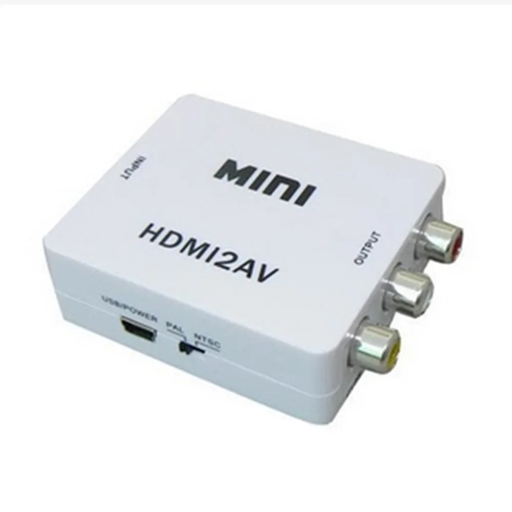 Фото Высококачественный Мини преобразователь HDMI в AV 3RCA Видео Аудио адаптер с USB