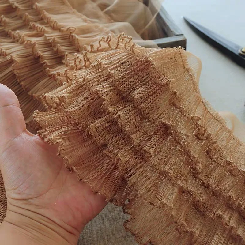 2020 органная смятая оборка тюль кружевная ткань Сделай Сам Дамская Детская кукла