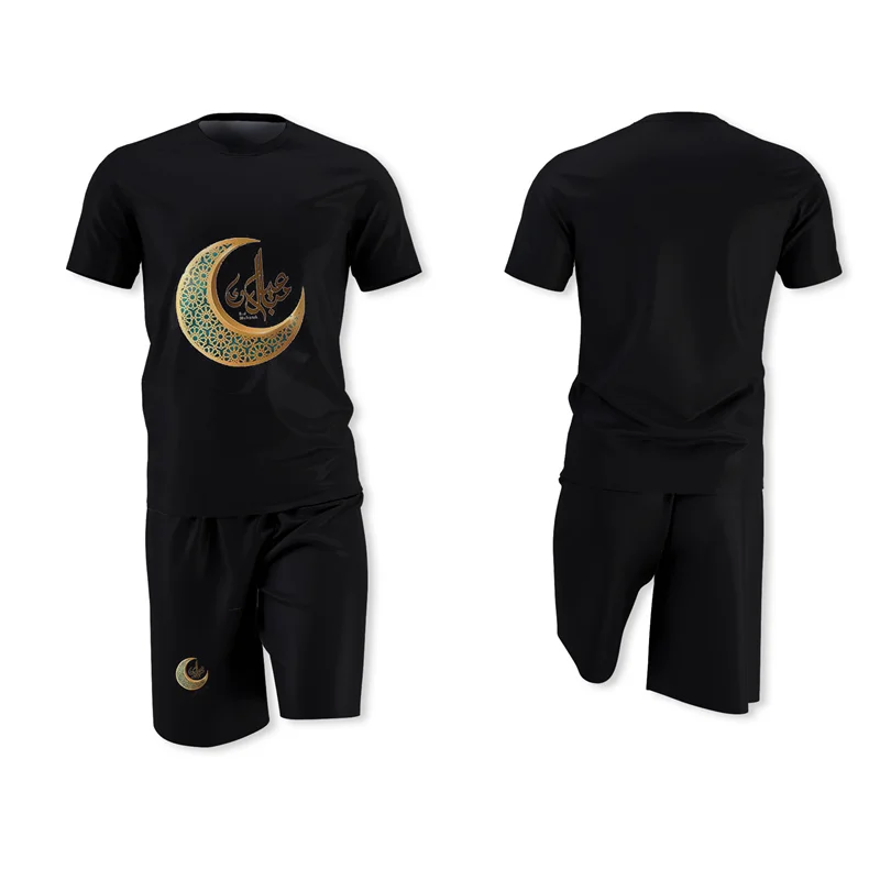 

2021 Men Casual Sets Fashion Two-Piece Sportswear Short-Sleeved T-Shirt Shorts Suit Men's Track Suit Oversized Summer Sweatshirt