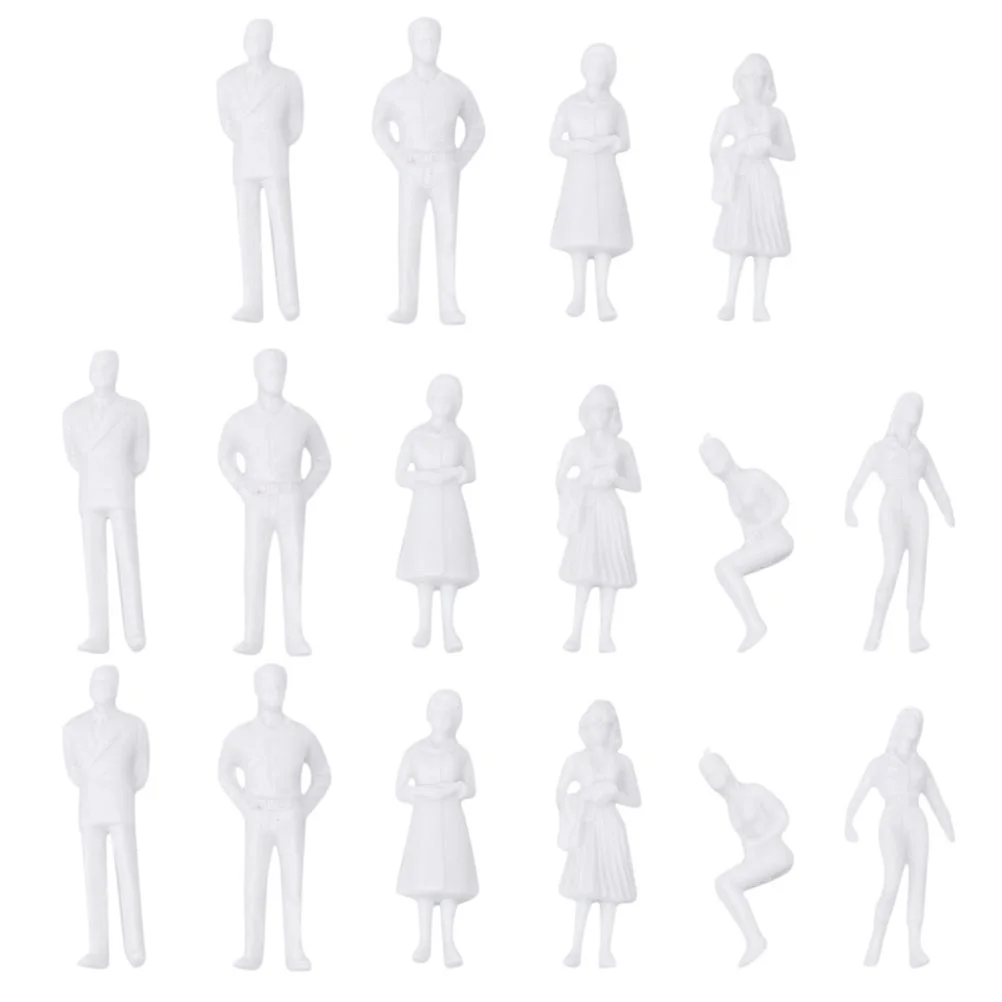 

30pcs Lifelike Models White Miniature Figurine People Scale Models
