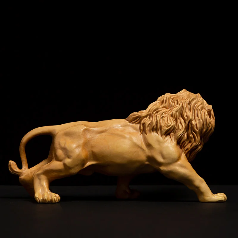 

The Lion King Wood Carving Animal Statue Sculpture Home Decoration