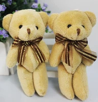 lovely doll toy plush scarf brown teddy bear stuffed soft toys 12cm for bouquet