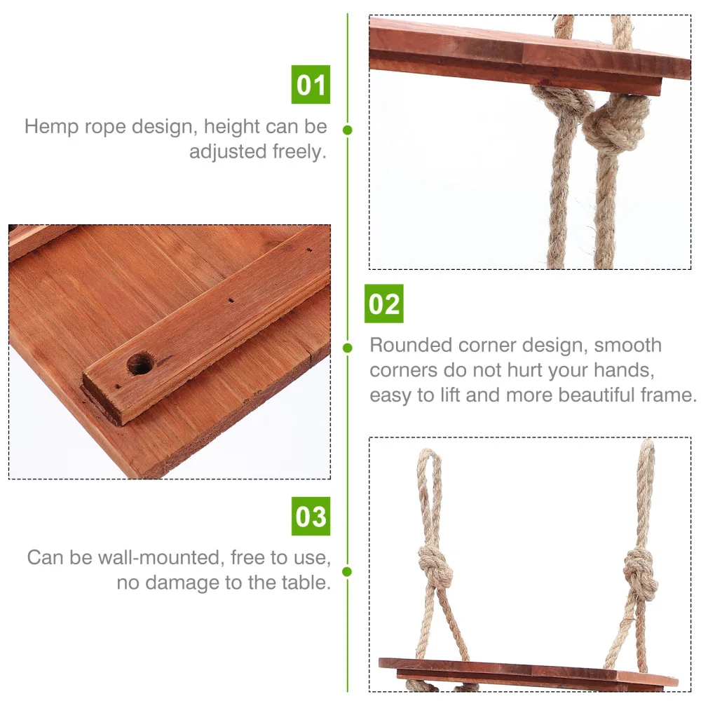 

1 Set Wood Wall-hanging Shelf Creative Wall Rack Punch Free Storage Rack