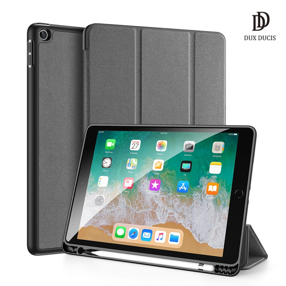 

Tablet Leather case for iPad 9.7 2017 Case Smart Sleep Wake DUX DUCIS DOMO Series Trifold Protective Case with Pencil Holder