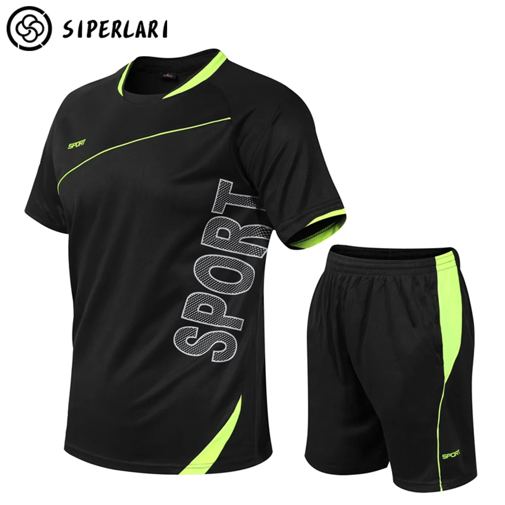 Костюм спортивный Мужской Быстросохнущий Модный повседневный комплект с