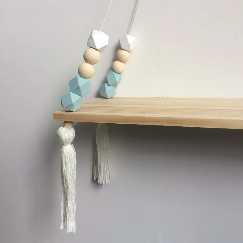 Твердая сосновая доска в скандинавском стиле Разноцветные деревянные бусины для