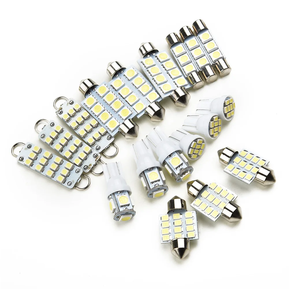 18pcs/set Car White Interior LED Lights Package Kit Auto Interior Lamps Accessories For 1999-2004 Jeep Grand Cherokee WJ
