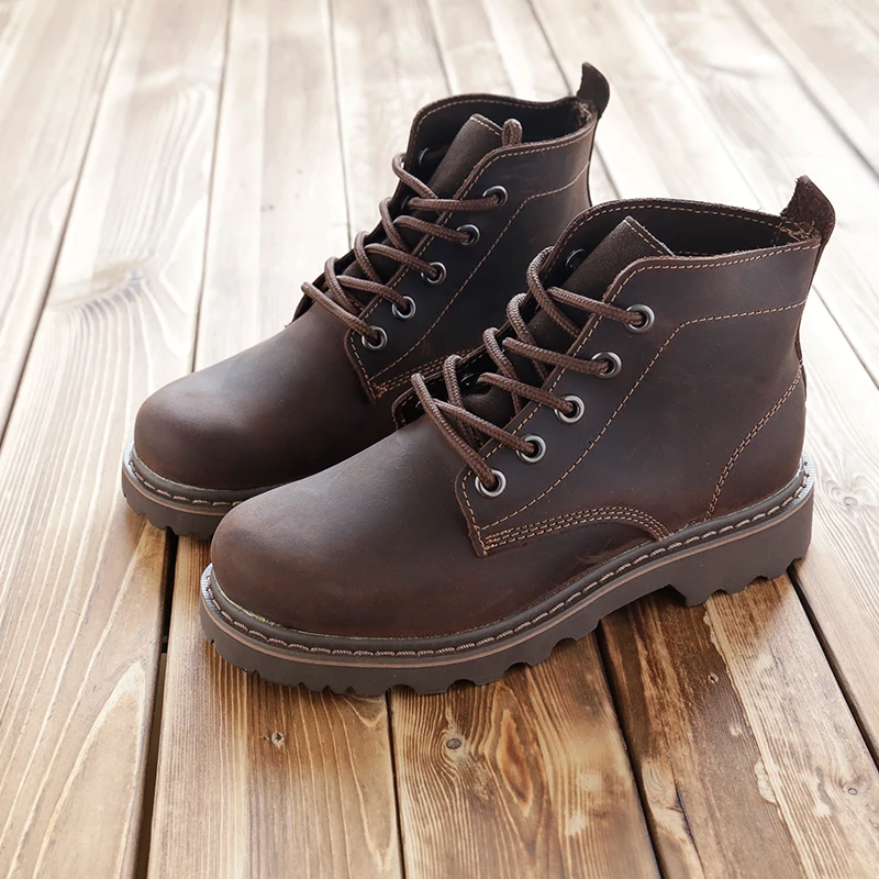 Ботильоны женские из натуральной кожи на шнуровке в винтажном стиле|boots leather