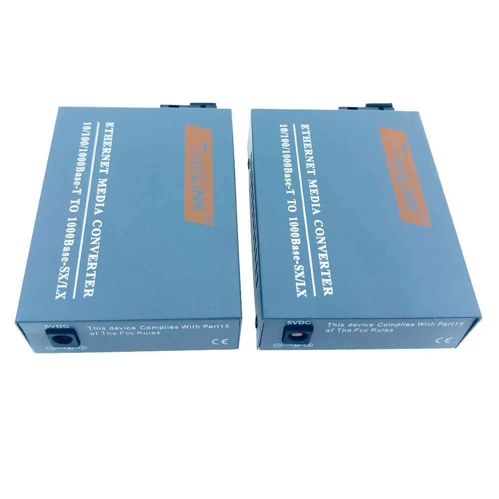 1 Pair Gigabit Fiber Optical Media Converter HTB-GS-03 A&B 1000Mbps Single Mode Single Fiber SC Port External Power Supply