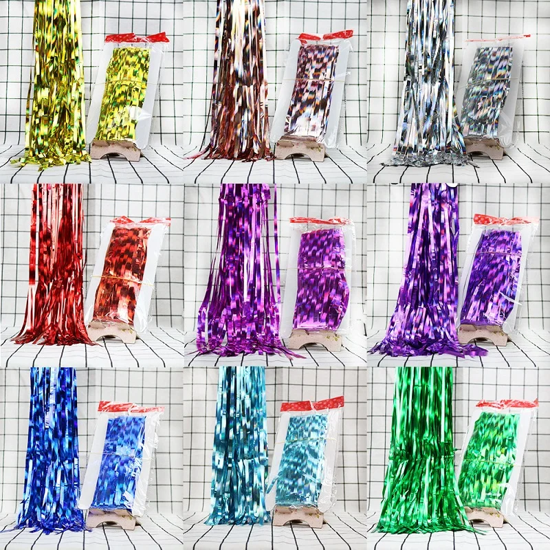 

2M*1M Gold Silver Metal Foil Metal Foil Striped Curtain Birthday Party Decoration Wedding Photography Background Curtain Photo P