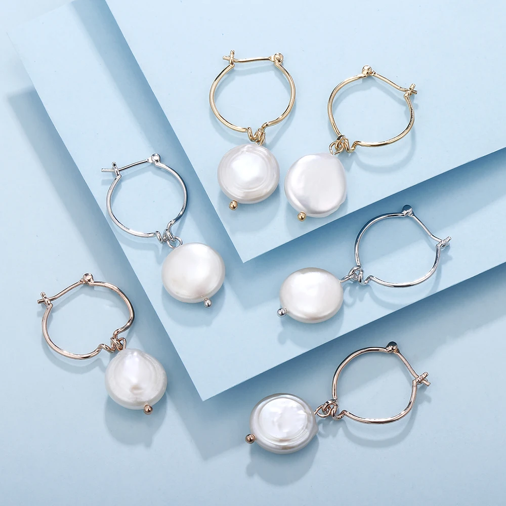 

New Fashion Contracted Pearl Earrings Sweet Elegant Temperament Jewelry Women's Drop Silvery Eearrings Gift 2021