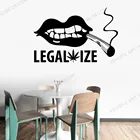 Сексуальная Наклейка на стену в виде губ, кленовый лист, легализующая наклейка на окно для курения марихуаны, Виниловая наклейка для кафе, детской лампы rb360