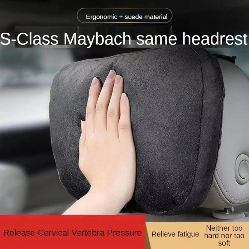 

Quality Car Headrest Neck Support Seat / Maybach Design S Class Soft Universal Adjustable Car Pillow Neck Rest Cushion