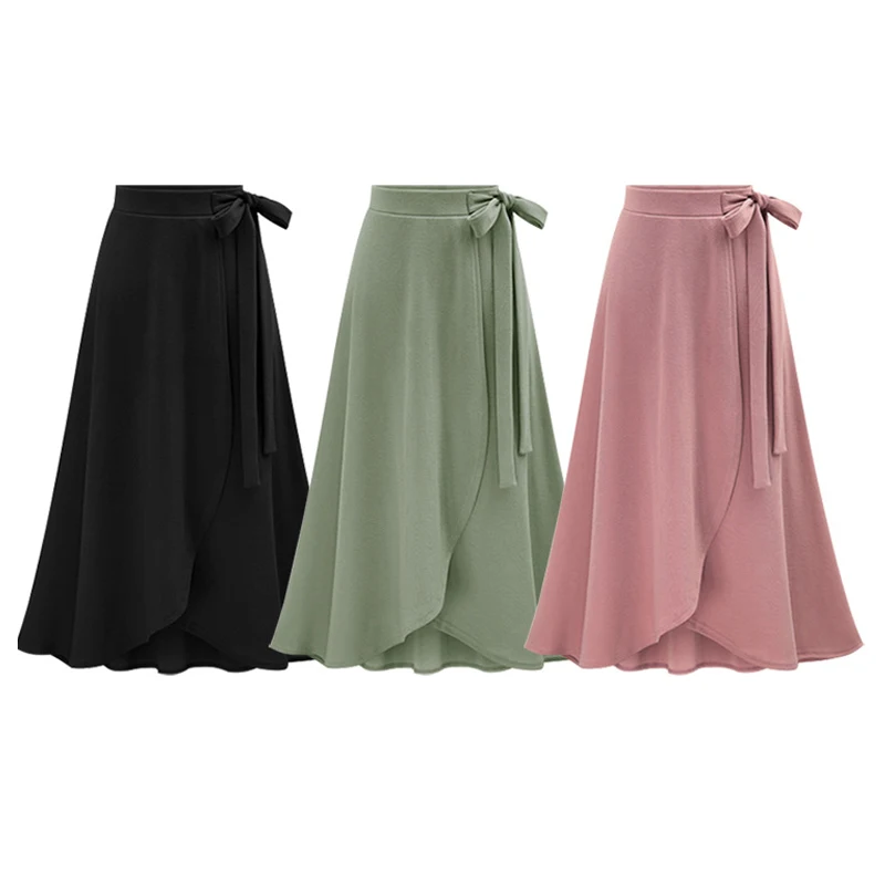 Women's Skirt Happymulti Sweet Casual Solid Color Bow Mid-Calf Straight Empire Spring Autumn Long Large Size Skirts AEHQ0468 | Женская