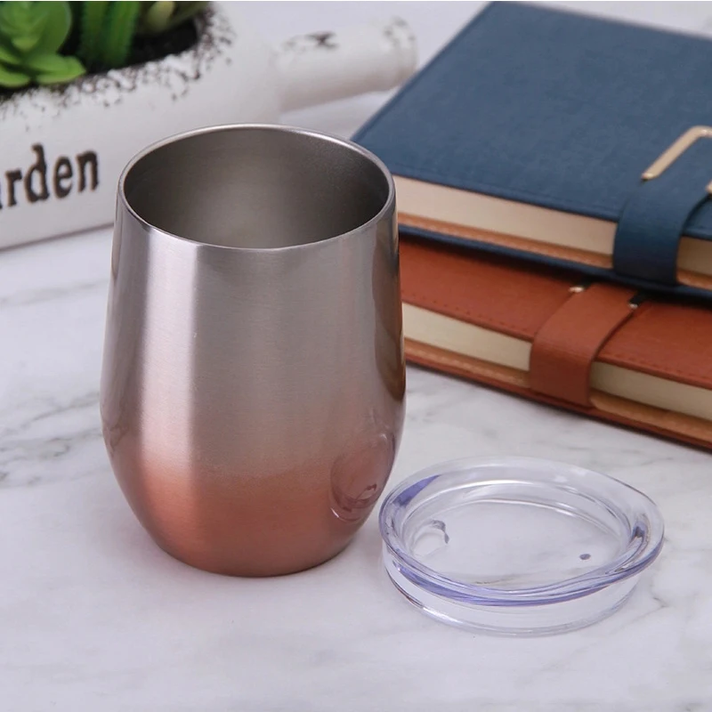 Оптовая продажа 12 унций винный стакан градиентная чашка с крышками Винные Бокалы