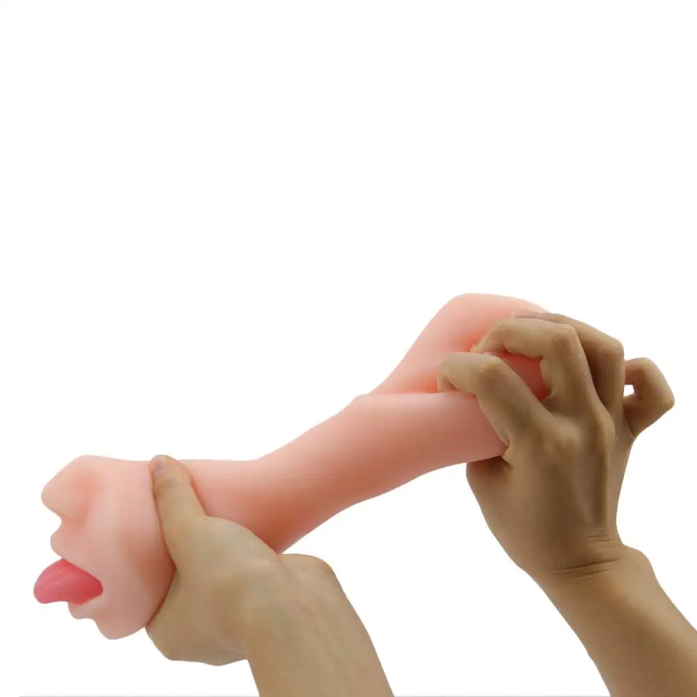 Мужской мастурбатор силиконовый рот язык сосущая чашка карманная киска