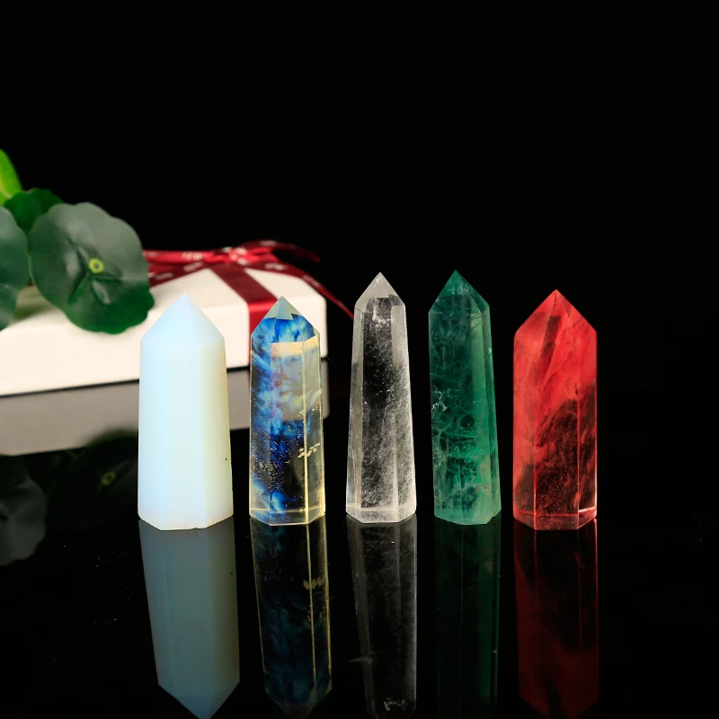 1 шт. настоящие камни и кристаллы шестигранный столб КРИСТАЛЛ ТОЧКА обсидиана