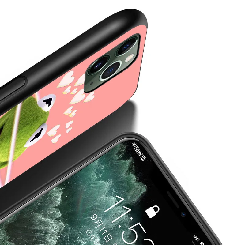 

Kermit The Frog For iPhone 12 11 XS Pro Max Mini XR X 8 7 6 6S Plus 5 SE 2020 Black Cover Phone Case