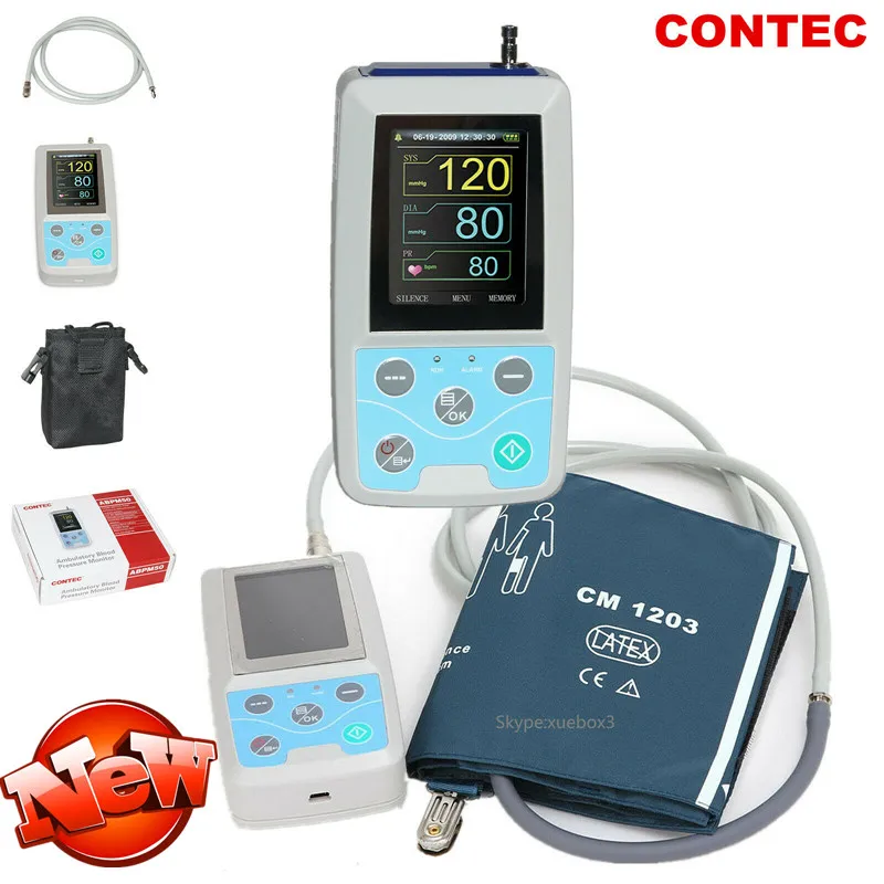 ABPM50 Амбулаторный монитор кровяного давления 24 часа NIBP Holter с бесплатными