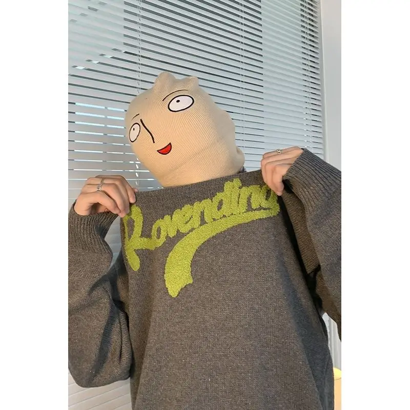 

Gangfeng sweater male loose Joker lazy sweater ins student sweater youth casual sweater