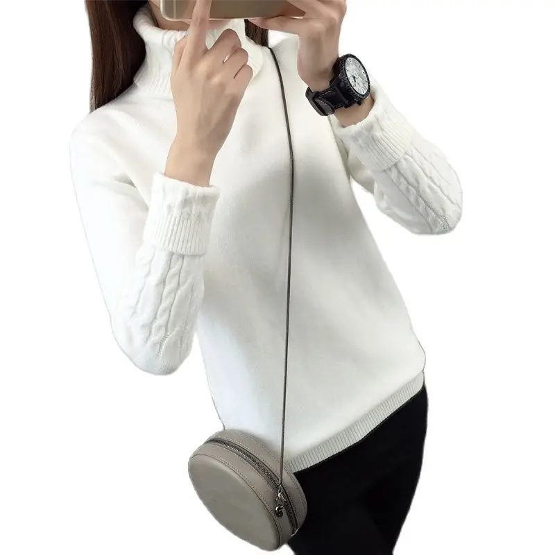 

Модное зимнее платье-водолазка в Корейском стиле, новинка 2021, Женский плотный облегающий свитер