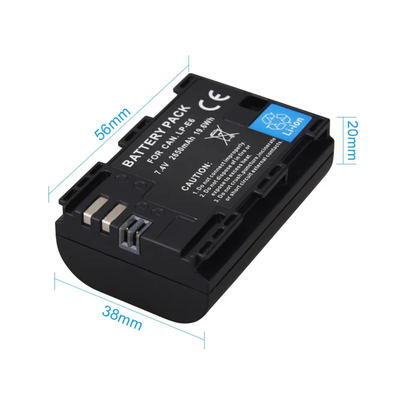 

7.4V 2750mAh LP-E6 LPE6 Camera Battery For Canon for EOS 5D Mark II 2 III 3 6D 7D 60D 60Da 70D 80D 90D DSLR for EOS 5DS