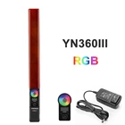 Ручной Светильник YONGNUO YN360III, 3200K-5500K, RGB, цветной светодиодный светильник для видеосъемки, сенсорная регулировка через приложение для телефона