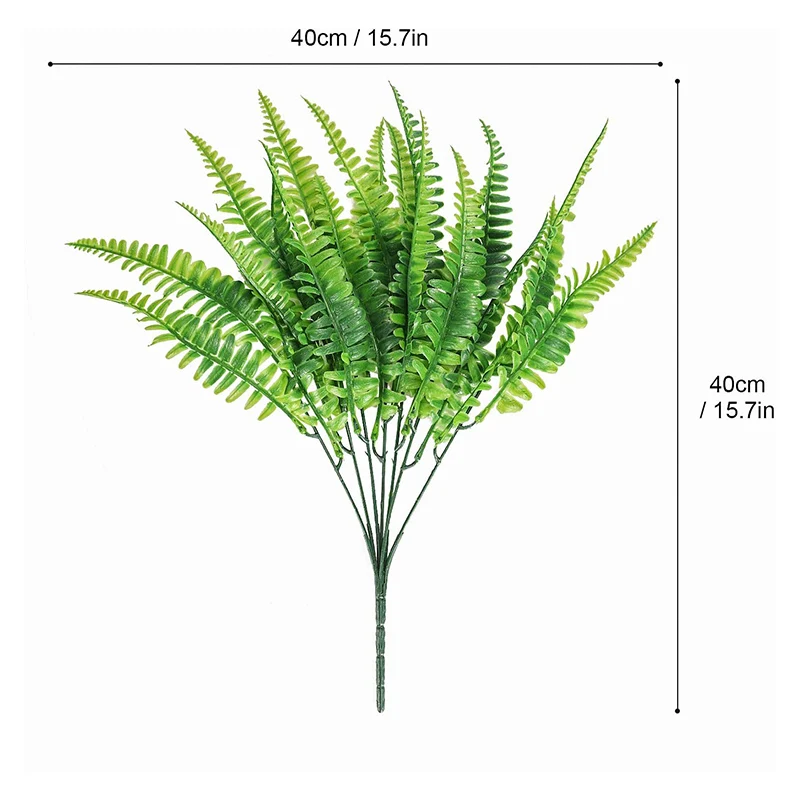 

4Pcs Artificial Boston Fern Plants Plastic Artificial Shrubs Greenery for House Outdoor Garden Office Decor PW