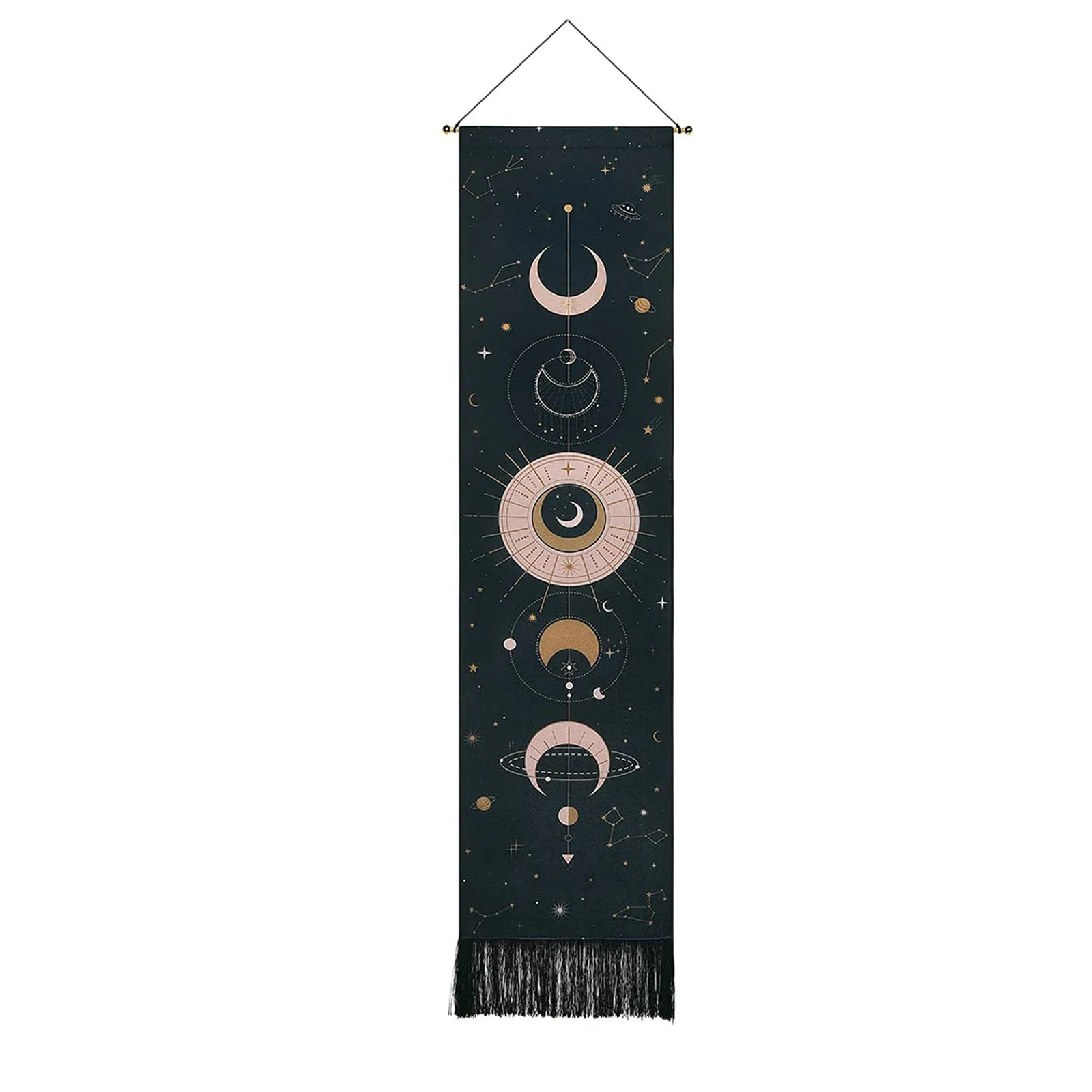 

40# Linen Moon Phases Tapestry Lunar Changing Moon Phase Tapestry Wall Hanging Decor For Home Modern Wall Art Hanging Decor
