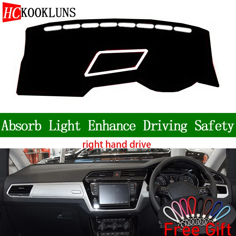 

For Volkswagen touran L 2016 2017 2018 2019 Right Hand Drive Dashboard Cover Car Stickers Dash Mat Carpet Interior Accessories