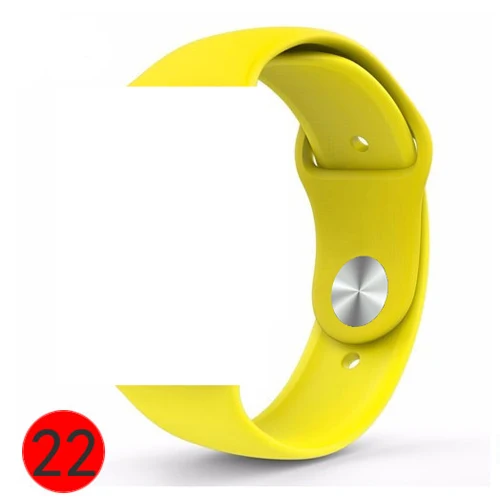 Ремешок для часов Silikon Für apple watch band 40 мм 44 мм 42 мм 38 мм apple watch 4 apple watch 5 correa iwatch повязки Uhr zubehёr - Цвет ремешка: yellow 22