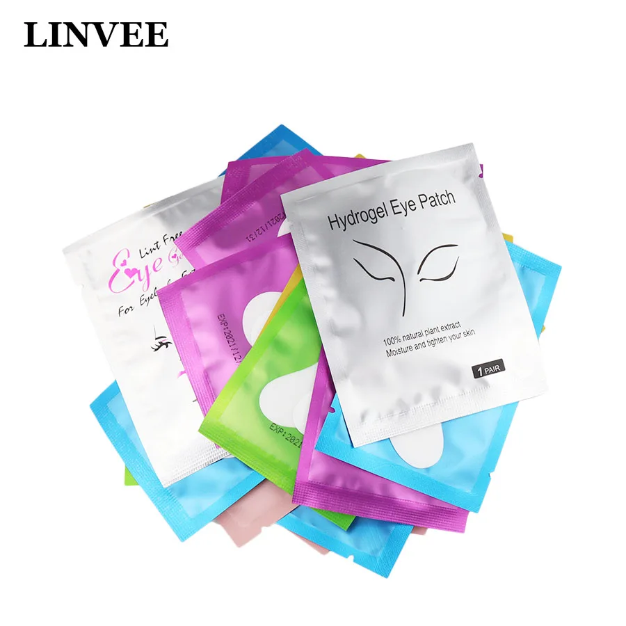 Накладки под глаза 100 пар для наращивания ресниц Накладные ресницы гидрогелевые