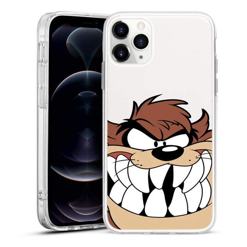 

Cute Cartoon Wolf Dog Phone Case For iPhone 12 Pro MAX 11 Pro Max Xr XS X 12mini 6 6S 7 8 Plus Bugs Bunny Black Silicone Covers