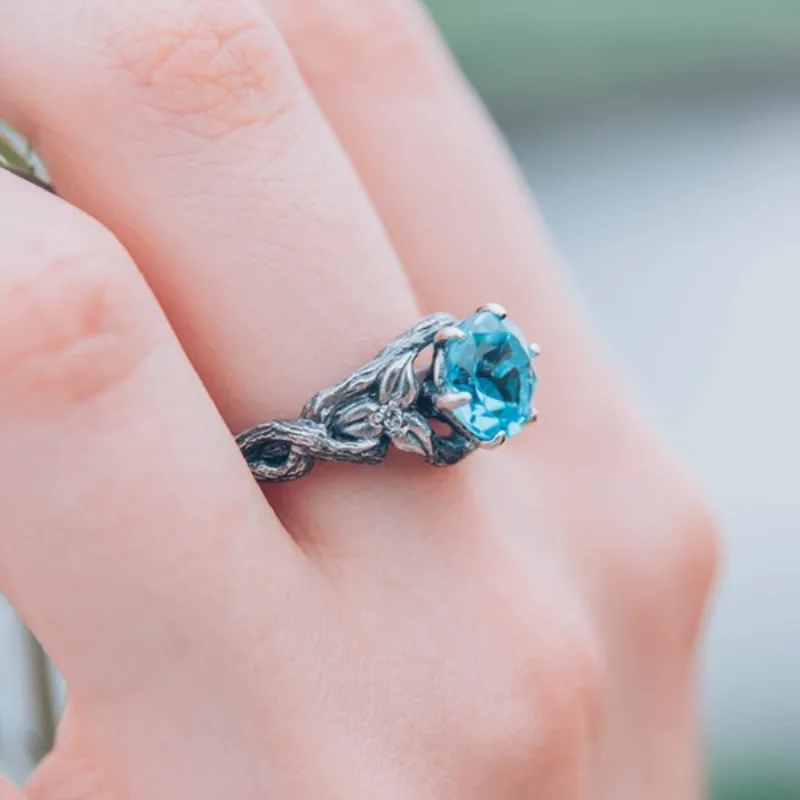 Женское Обручальное кольцо с топазом уникальное обручальное | Украшения и
