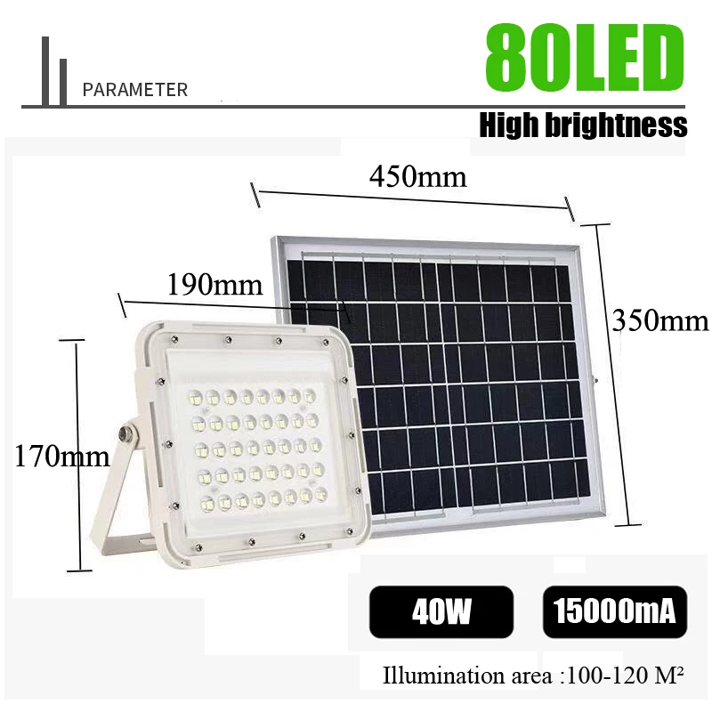 80 светодиодное освещение 40 Вт на открытом воздухе Разделение солнечный