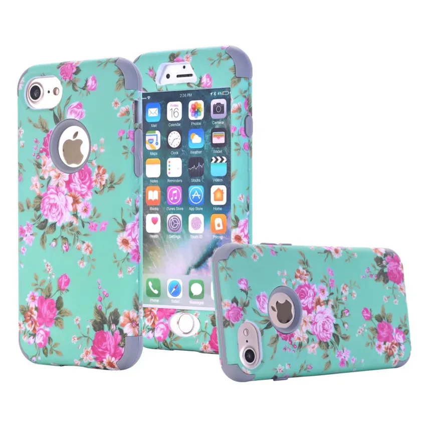 For iPhone 6 Case Dual Layer Defender silicon iphone 7 6s plus Hard Plastic 3 in 1 Heavy Duty Armor Hybrid Phone Cover |