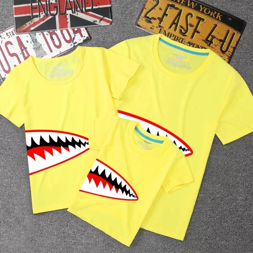 

New Family Matching Outfits 11 Colors Summer Cotton T-shirts Mommy And Daughter Matching Clothes Kids Clothes Girls Boys Outfits