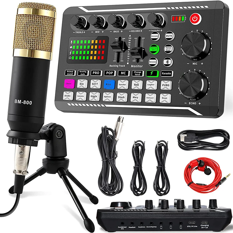 Streaming Microphone Kit with Audio Mixer and Condenser Podcast Set for Livestreaming Podcasting | Электроника