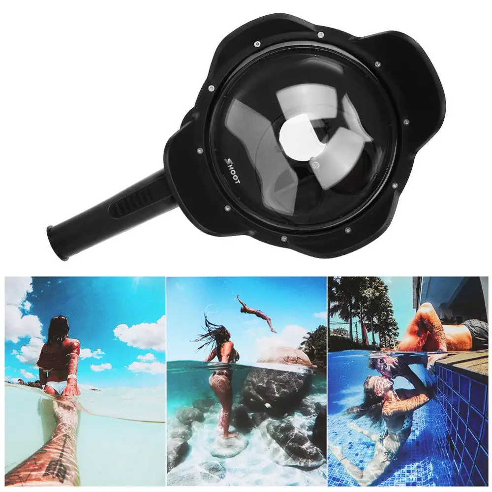Съёмка подводный купол порт для GoPro Hero 7 6 5 черный с поплавковой рукояткой
