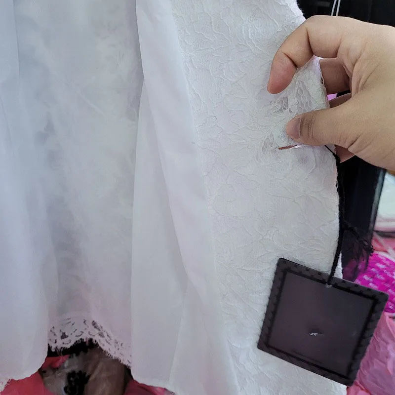 

SeeBeautiful Lace Stitching Loose Elegant Blazer Coat Notched Long Sleeve Single Breasted New Fashion Spring 2021 Woman E298