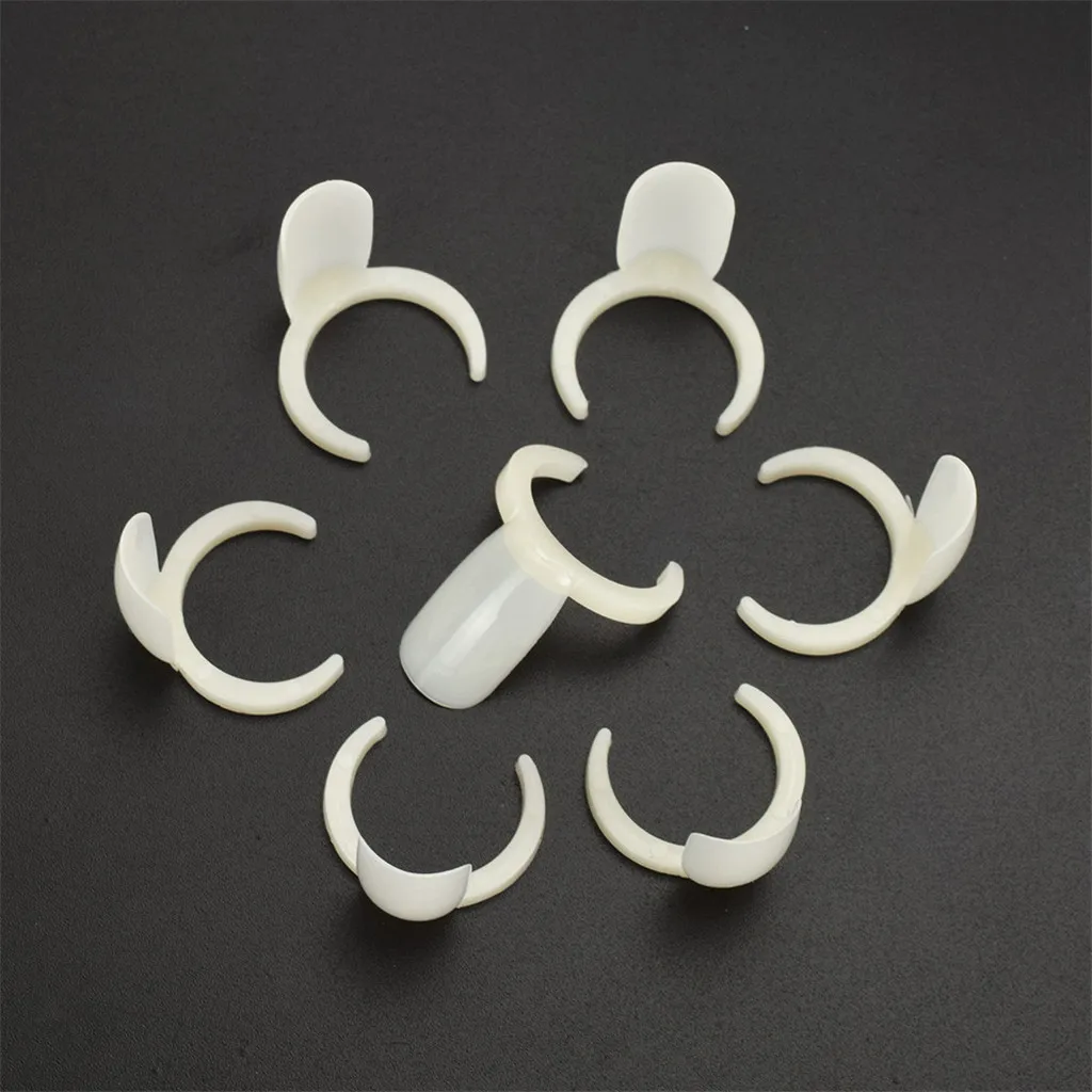 

100pcs Plastic Nail Art Display Tips Presentation Rings for