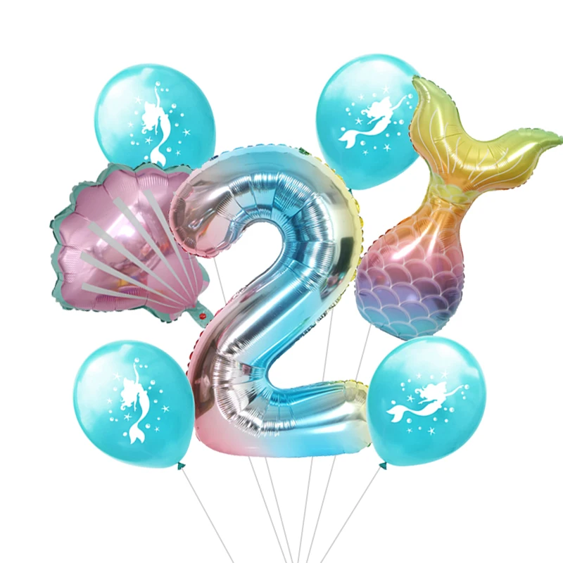 Воздушные шары в виде русалки для вечеринки украшение 1-го дня рождения Детские с