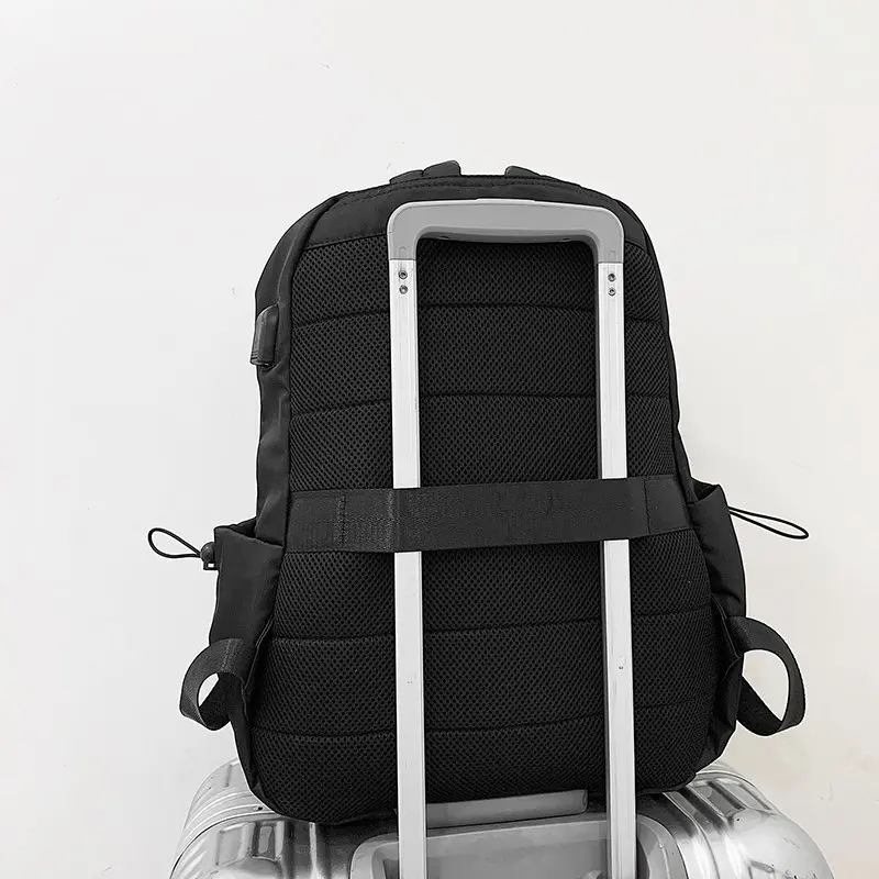 

Men Backpack 2021 New Fashion Couples Backbag Large Capacity Youth Trending Oxford Cloth Backpacks Black White