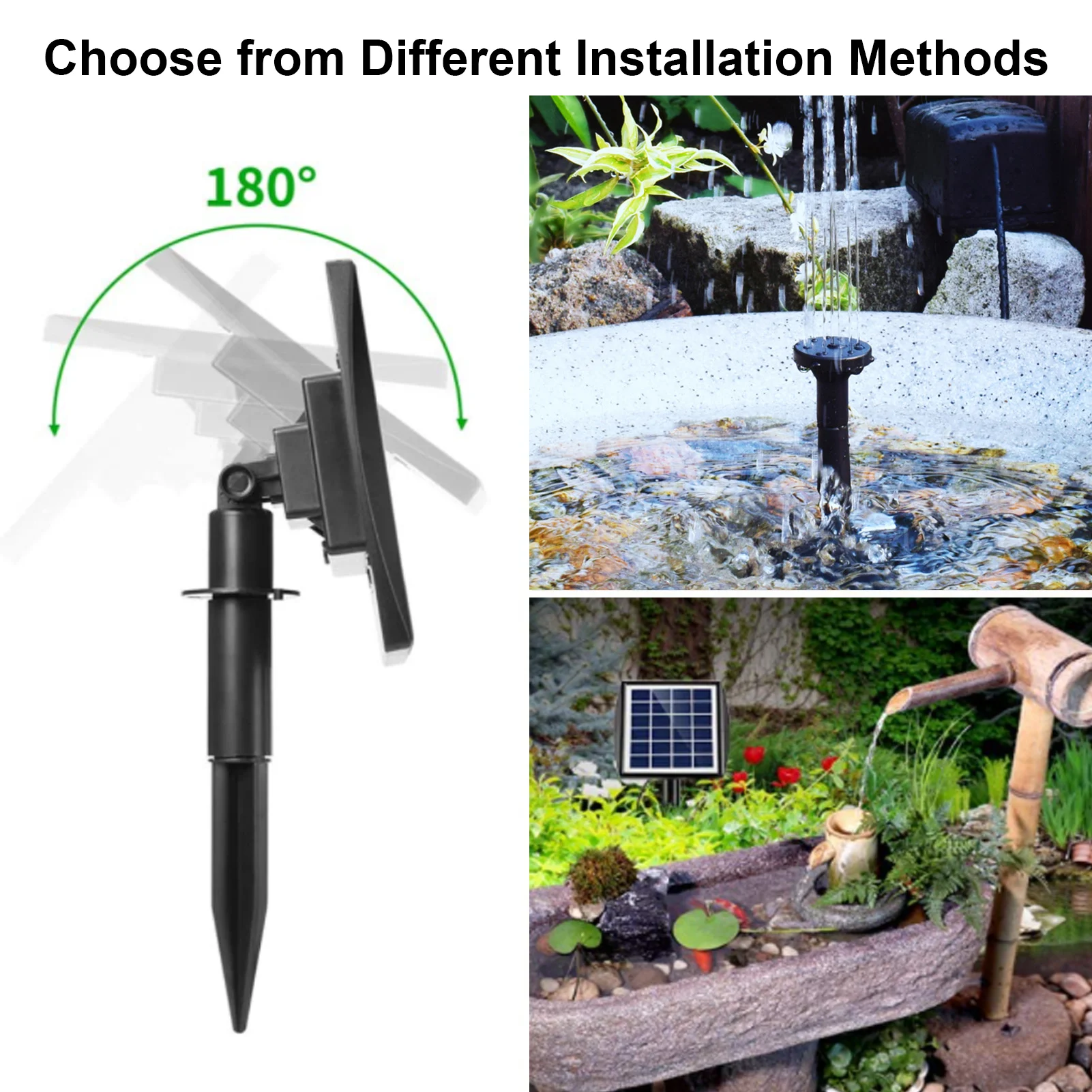 Горячая распродажа! Солнечная панель фонтан 6 в Водяной насос 2 Вт Черный сад