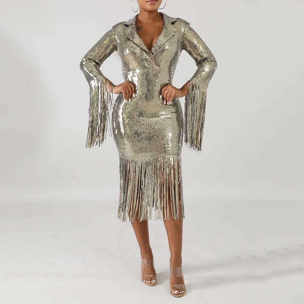 Женские вечерние сексуальные Клубные золотистые платья с блестками блестящее