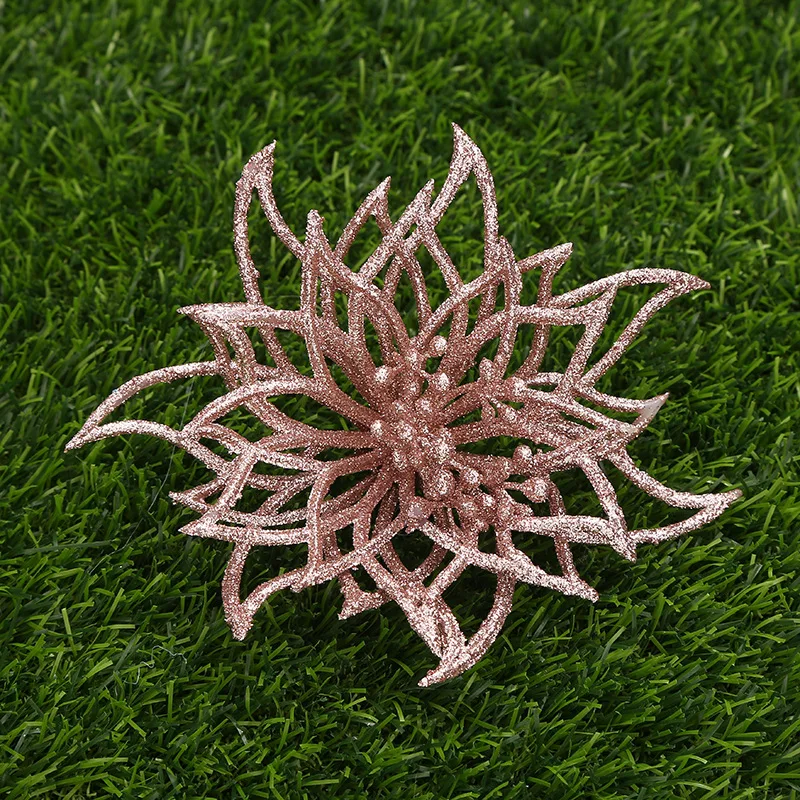 Блестящие искусственные цветы Рождественское украшение на елку свадебное