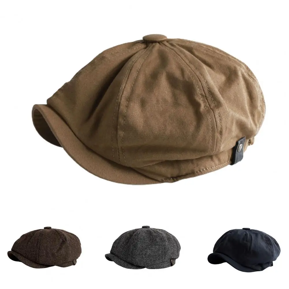 

Casual Useful Everyday Wear Cabbie Hat British Style Gatsby Beret Solid Color for Adult