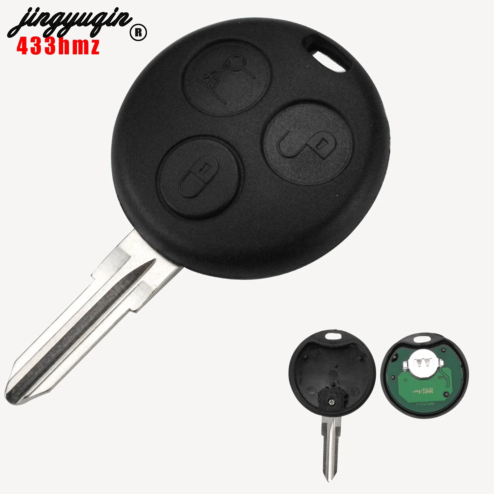 Jingyuqin 3 кнопки дистанционного ключа автомобиля оболочки для Mercedes Benz Smart Fortwo 450 Forfour