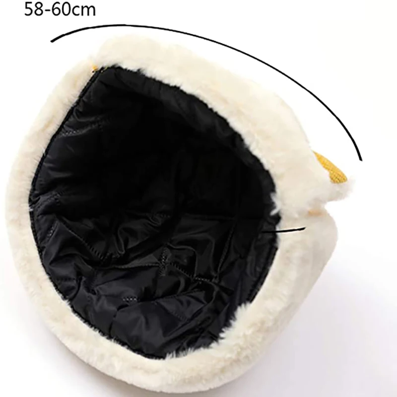 

New Lei Feng Hat Winter Plush Warmth Cap Japanese Cute Ear Protection Cotton Hat Korean All-Match Hat Unisex Bucket Hat